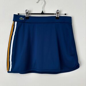 Lacoste Navy Skirt with White and Gold Side Stripes sporty chic essential Sz 4
